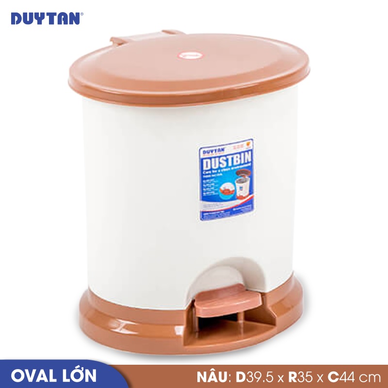 Thùng rác oval lớn nhựa Duy Tân (39.5 x 35 x 44 cm) - 22186 - Giao màu ngẫu nhiên - Hàng chính hãng