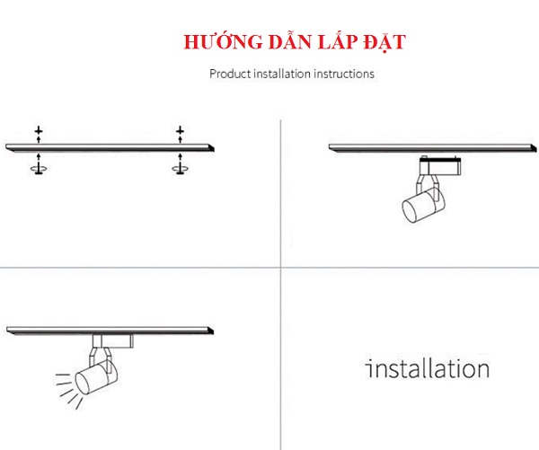 Combo bộ sản phẩm 3 đèn rọi ray 20W + 1 thanh ray 1.5 mét