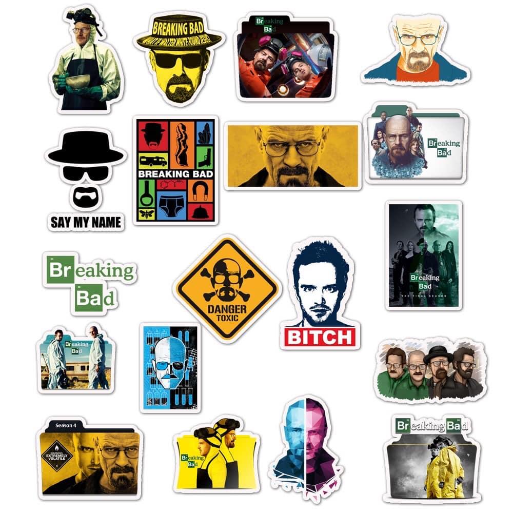 Sticker breaking bad Sẵn Hình Dán Trang Trí Mũ Bảo Hiểm Laptop Điện Thoại Ván Trượt Sổ tay Notebook