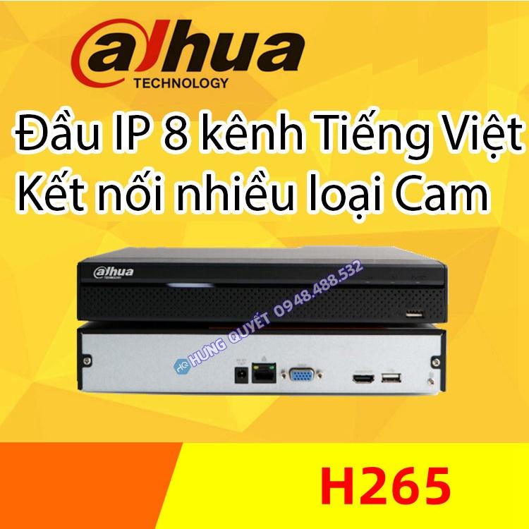 Đầu ghi hình 8 kênh IP Dahua 2108 HS 4K có thể dùng làm đầu POE 8 kênh kết hợp với switch POE Hàng nhập khẩu đã up tiếng việt bảo hành 24 tháng