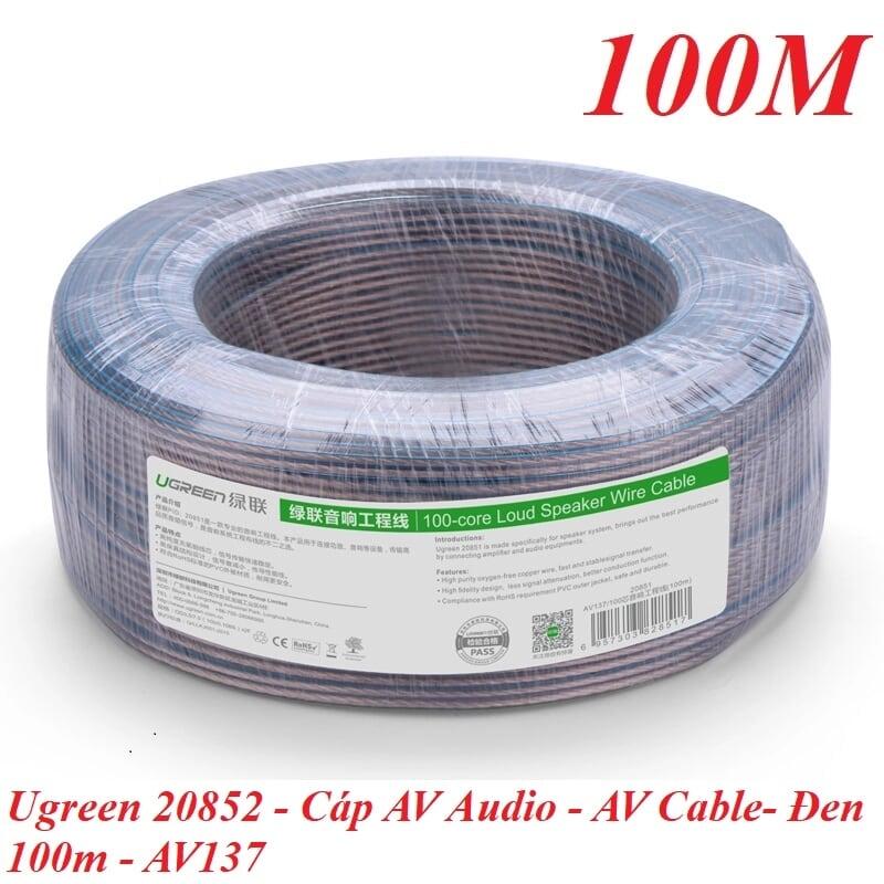 Ugreen UG20852AV137TK 100M Màu Đen Cáp âm thanh loa 150 tim - HÀNG CHÍNH HÃNG