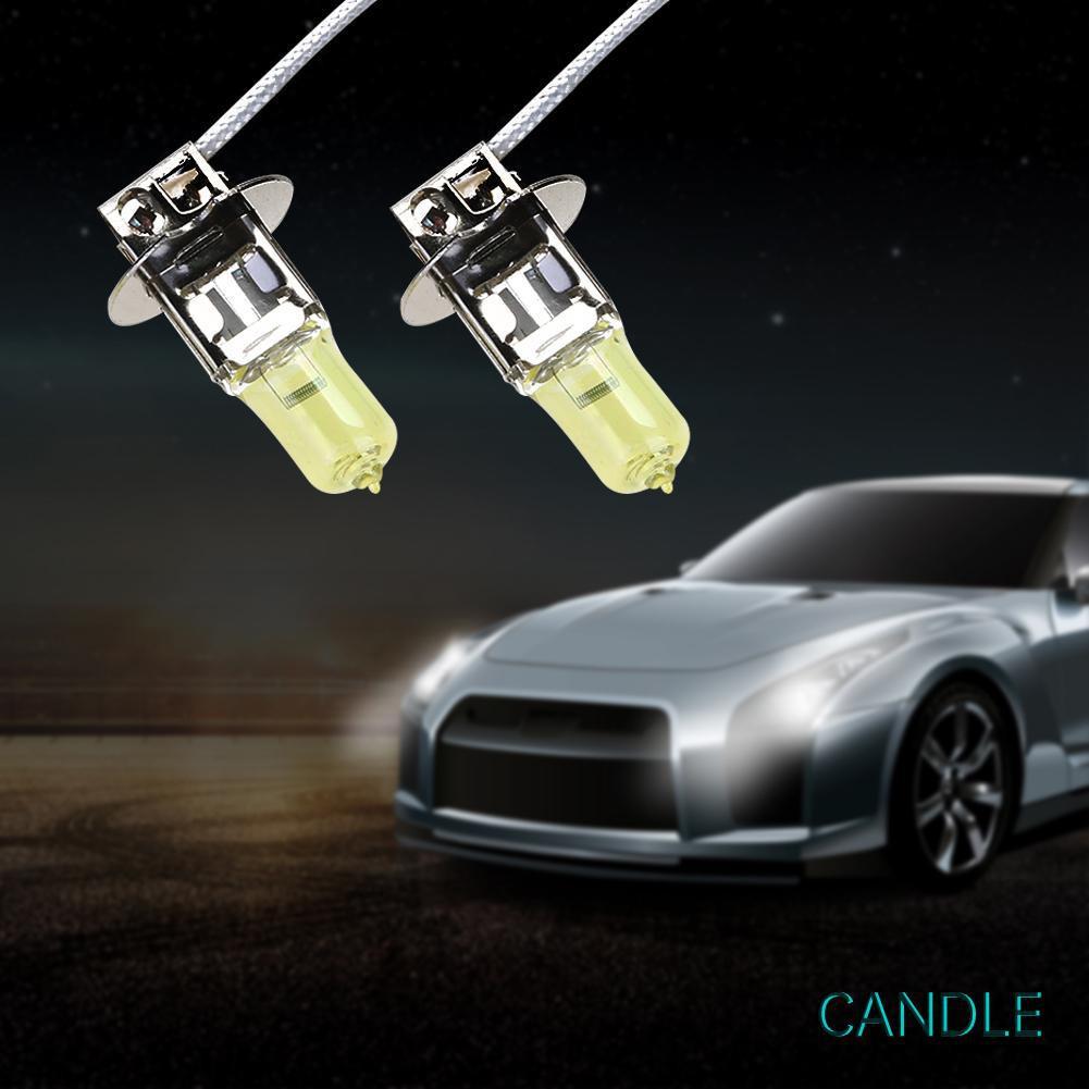 Set 2 Bóng Đèn Halogen H3 12v 55w Ánh Sáng Vàng Cho Đèn Pha Xe Hơi