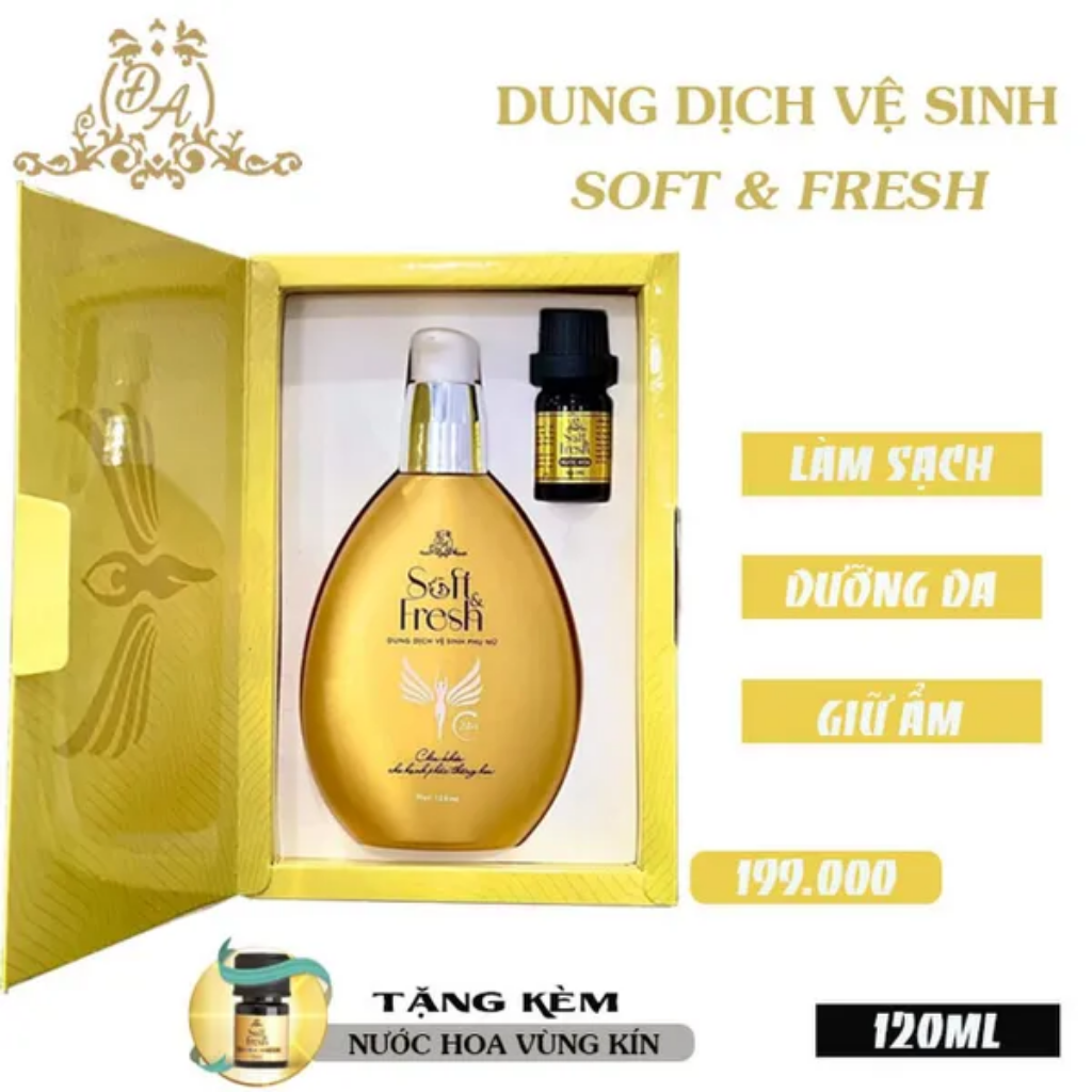 Dung Dịch Vệ Sinh Phụ Nữ Soft &amp; Fresh tặng kèm nước hoa vùng kín và nước hoa body Đông Anh Collagen X3