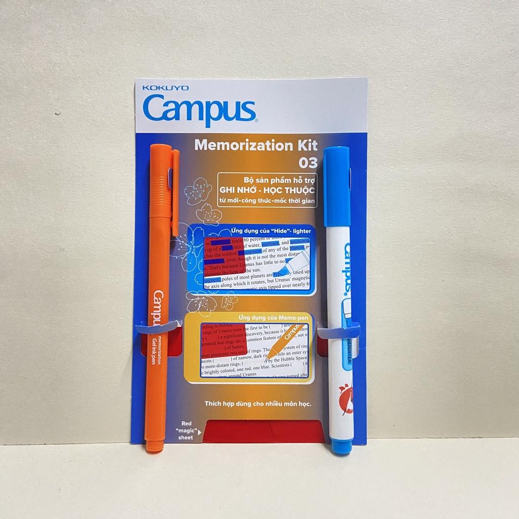 Bộ sản phẩm ghi nhớ Campus Memorization Kit MMK-03 (1 bút gel, 1 bút đánh dấu, 1 tấm phim đỏ)