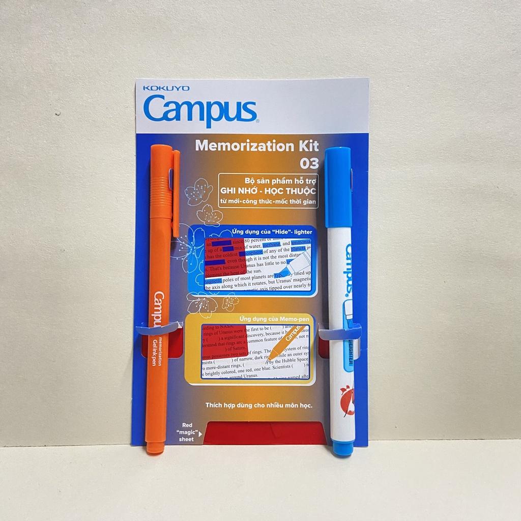 Bộ sản phẩm ghi nhớ Campus Memorization Kit MMK-03 (1 bút gel, 1 bút đánh dấu, 1 tấm phin đỏ)