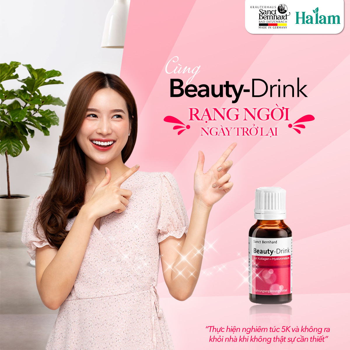 Nước uống đẹp da Collagen Beauty Drink giúp bổ sung Collagen giúp cải thiện nếp nhăn và độ đàn hồi của da, giúp da sáng mịn, hỗ trợ chống lão hóa, mang lại một làn da tươi trẻ rạng ngời từ bên trong.