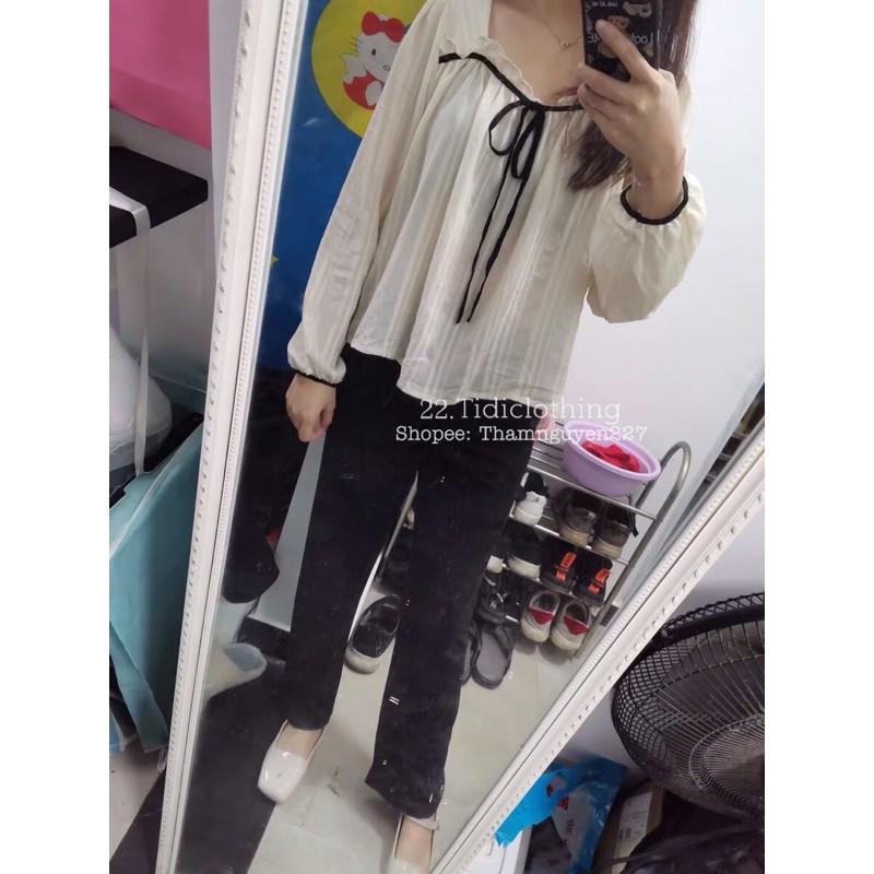 Quần ống suông Ulzzang/ chất len tăm mát/ lưng thun co giãn Freesize