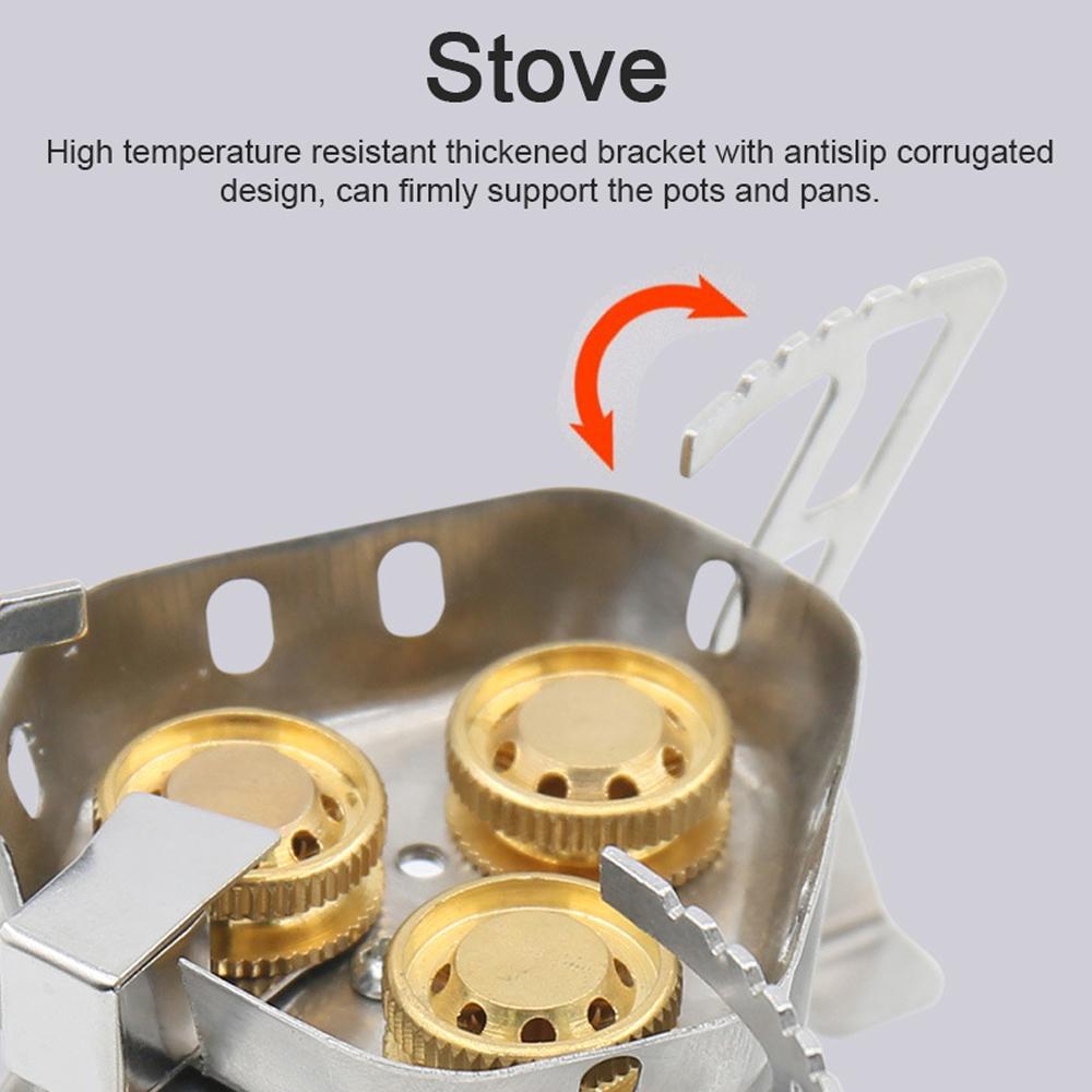 3-Core Camping Stove 6800W High Power Gases Burner Windproof Backpacking Stove with Adjustable Valve for Outdoor Cooking Camping Picnic Hiking