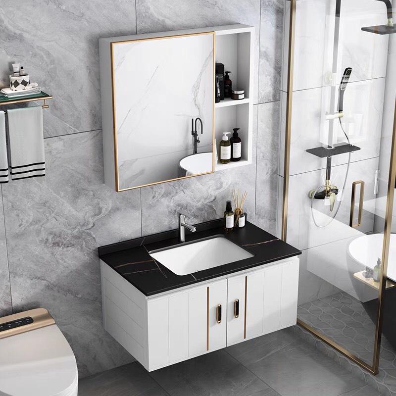 BỘ TỦ LAVABO MẶT ĐÁ CHỐNG TRẦY + TỦ GƯƠNG