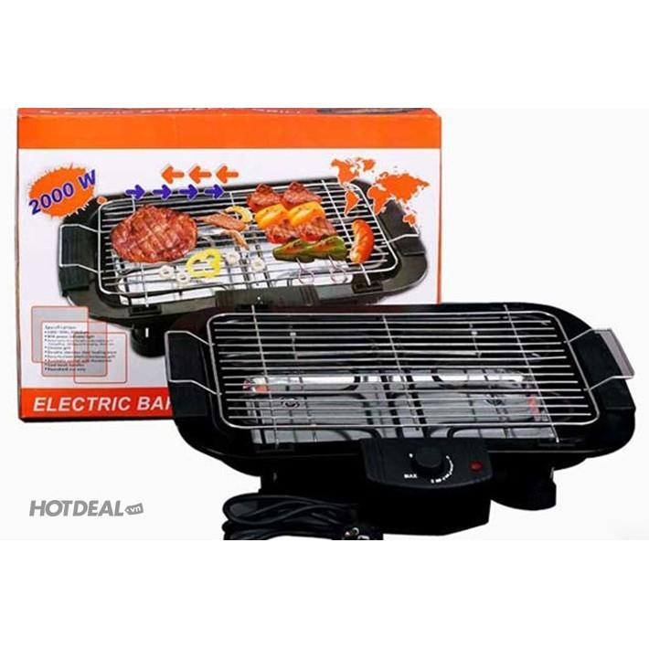Bếp Nướng Điện Cao Cấp Electric Barbecue Grill HBK 2000W Không Khói, Tặng 1 Khăn Lau Cao Cấp - Bếp Nướng Đa Năng