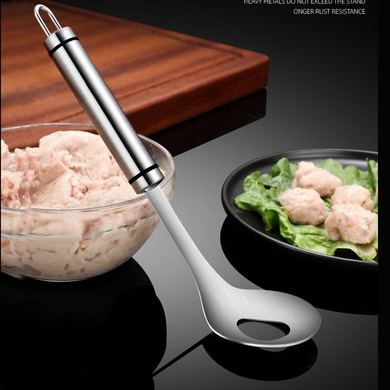 Thìa inox cán dài Dụng cụ viên thịt Thìa làm thịt viên nhanh bằng inox