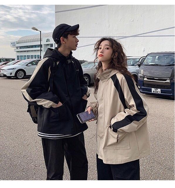 Áo khoác kaki nam nữ một sọc