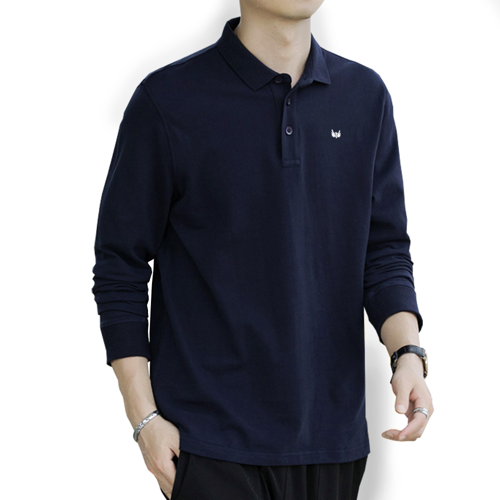 ÁO THUN NAM DÀI TAY CỔ BẺ MẪU MỚI NHIỀU MÀU, 3 SIZE, LOGO THÊU, VẢI 100% COTTON CAO CẤP