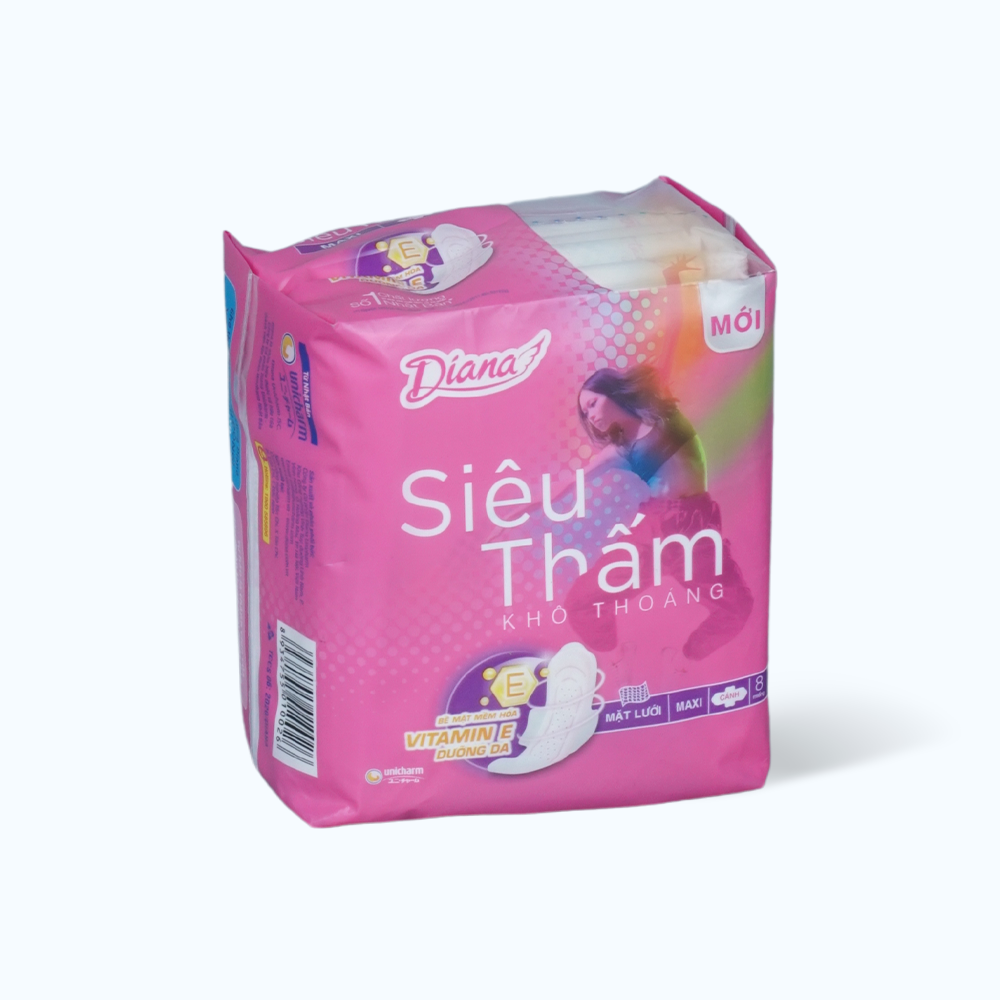 Băng vệ sinh siêu thấm siêu mỏng cánh Diana (8 miếng/gói)