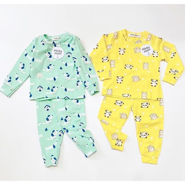 Bộ dài tay Minky Mom 100% cotton cao cấp -Mẫu Cầu Vồng - họa tiết dễ thương cho bé trai, bé gái từ 5-19kg