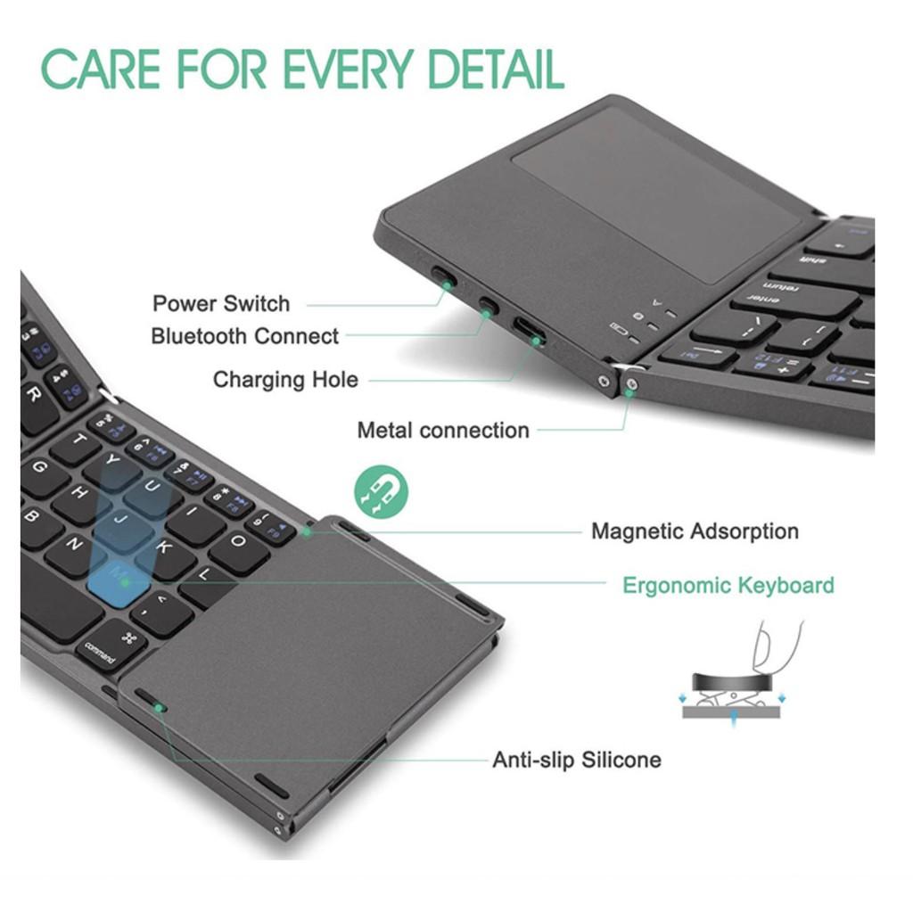 Bàn Phím Bluetooth Bỏ Túi Foldable Keyboard With TouchPad