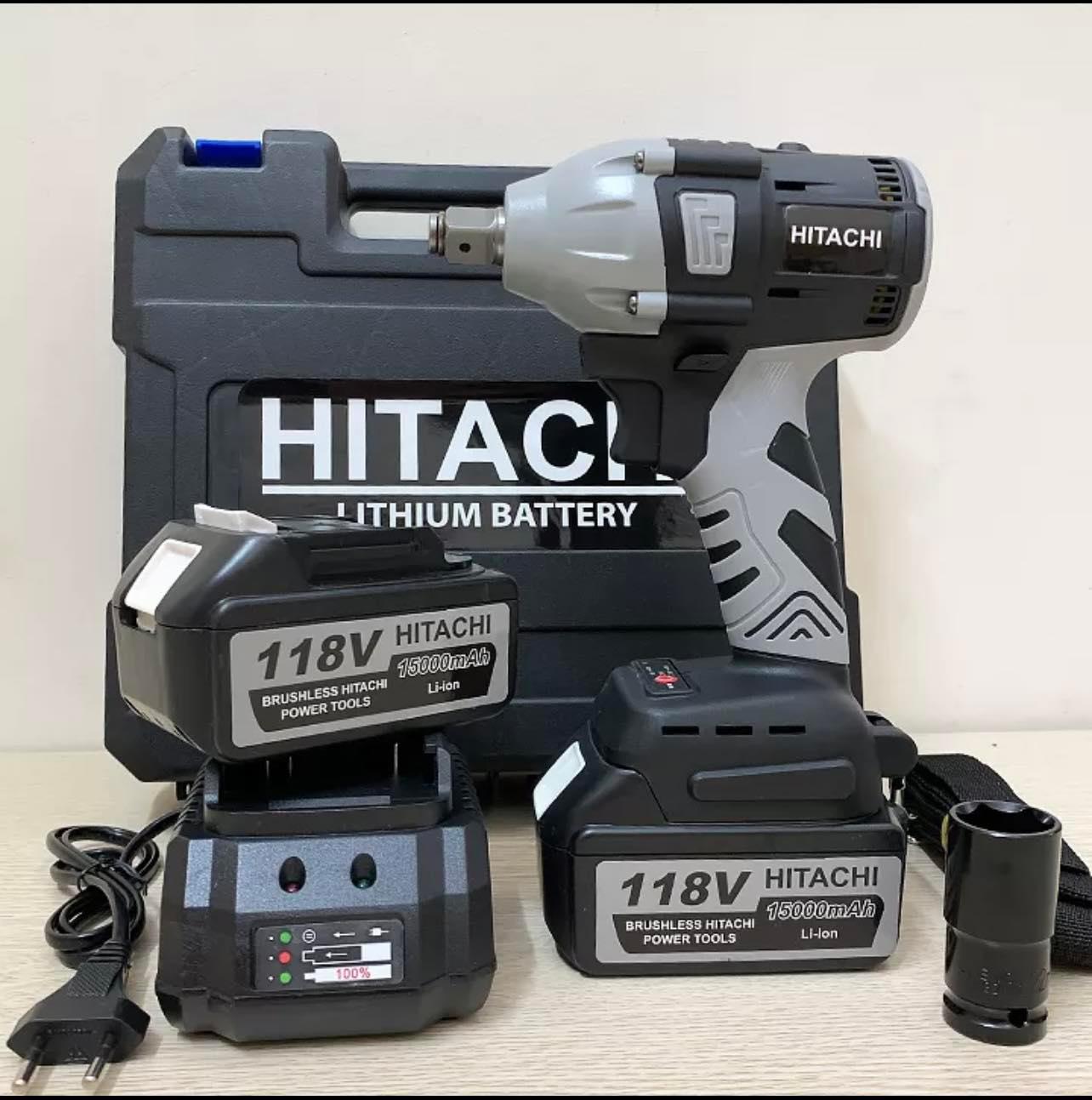 Máy bắn bulong Hitachi 118V , Máy siết ốc, máy vặn bu lông dùng pin 10 cell