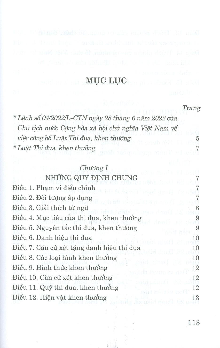 Luật Thi Đua, Khen Thưởng (Bản in năm 2022)