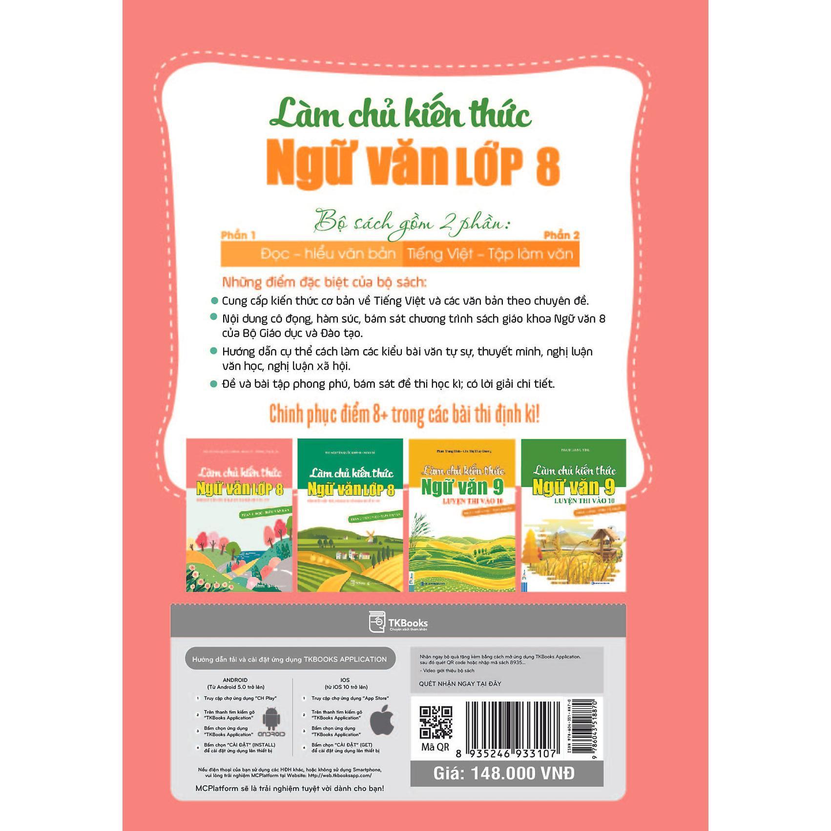 Sách - Combo 2 Tập: Làm Chủ Kiến Thức Ngữ Văn Lớp 8 - MCBooks