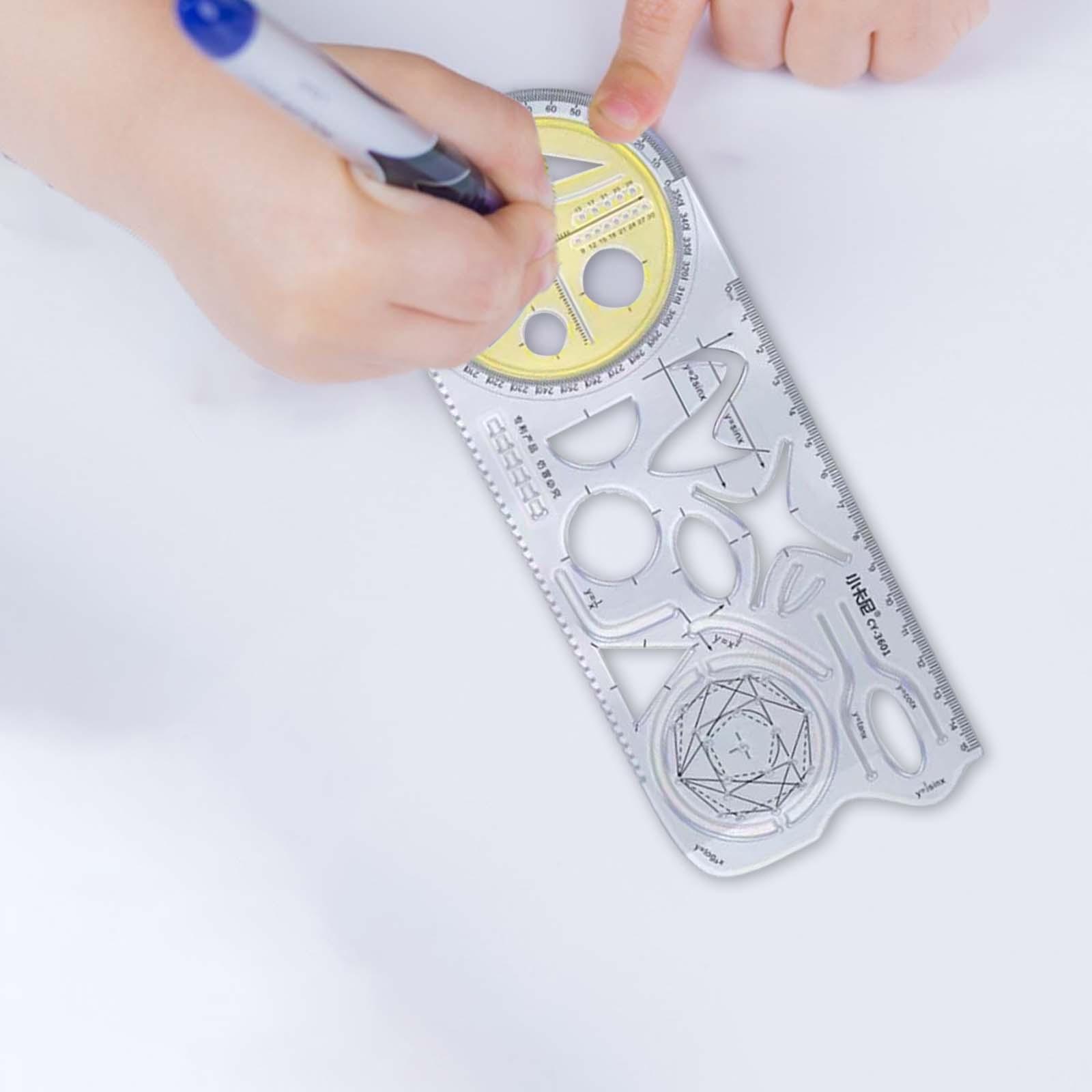 Geometric Ruler Drawing Ruler Measuring Stencil for Artists Sewing Office