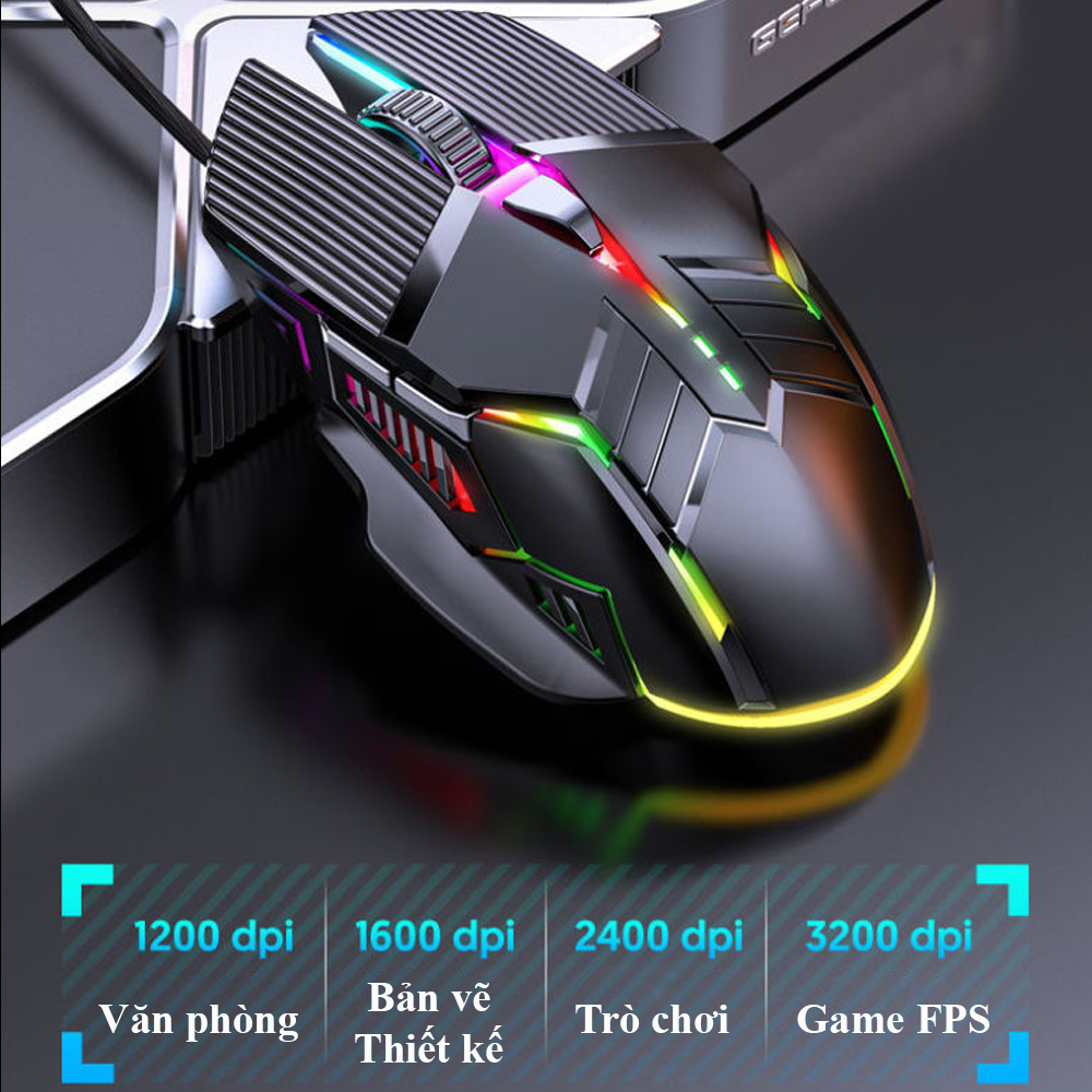 Chuột Máy Tính Gaming POERMAX S800 Kết Nối Có Dây DPI 3200 Hàng Chính Hãng