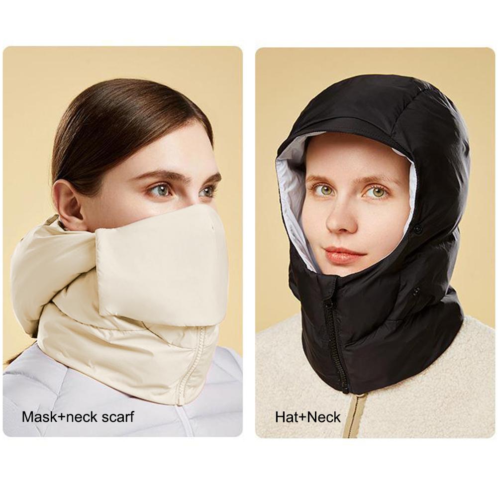 Ski mặt nạ mũ khăn quàng cổ Velvet Mũ mùa đông Bảo vệ Windproof Full Face Vỏ cổ ấm hơn Ski Cap Banie Balaclava giữ ấm Color: Army Green Fleece