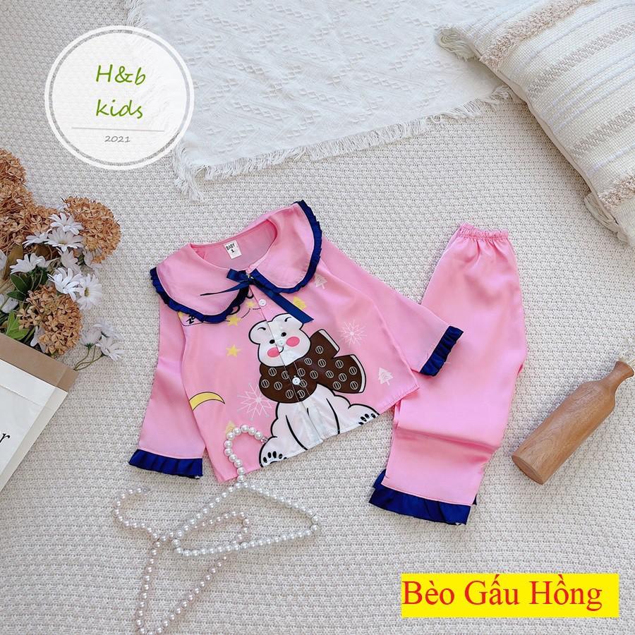 [ Mã Độc Quyền ] Bộ Mặc Nhà dài tay cao cấp Pijama Lụa 3D Cao Cấp Cho Bé