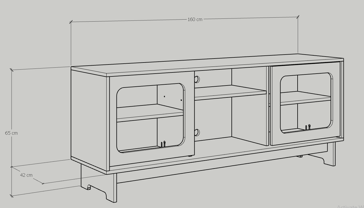 [Happy Home Furniture] MEYDAN , Kệ TV 2 cửa lùa , 160cm x 42cm x 65cm ( DxRxC), KTV_013