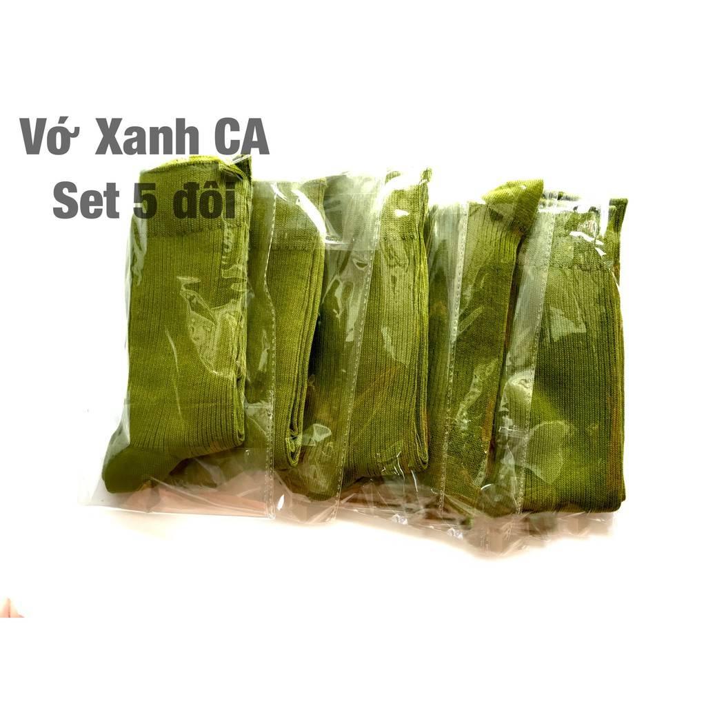 Vớ Tất Xanh cổ cao, dày dặn màu xanh nỏn chuối- xanh CA SQ BĐ