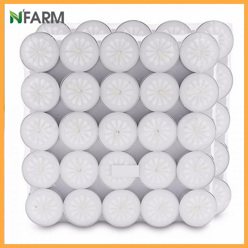 Hộp 100 Viên Nến Tealight Sáp Cọ N'Farm An Toàn Sức Khỏe / Dùng kết hợp đèn xông và tinh dầu/ Khử mùi và đuổi côn trùng hiệu quả.
