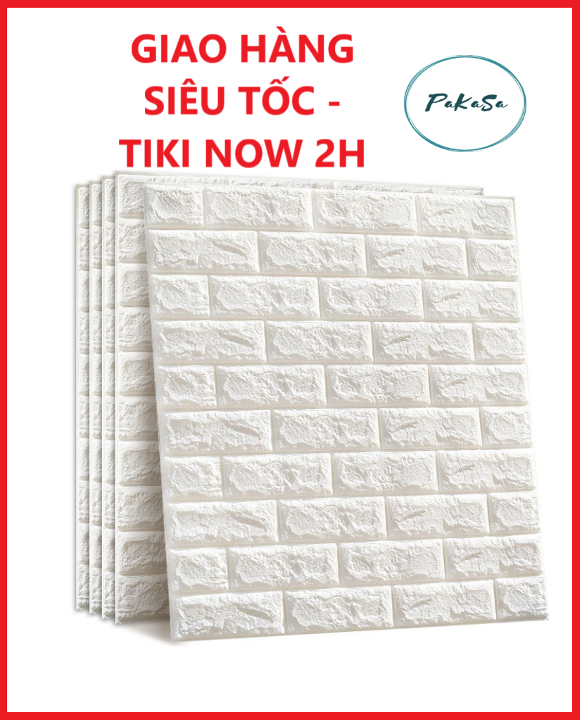 Bộ 10 Miếng Xốp Dán Tường Giả Gạch PaKaSa - Hàng Chính Hãng