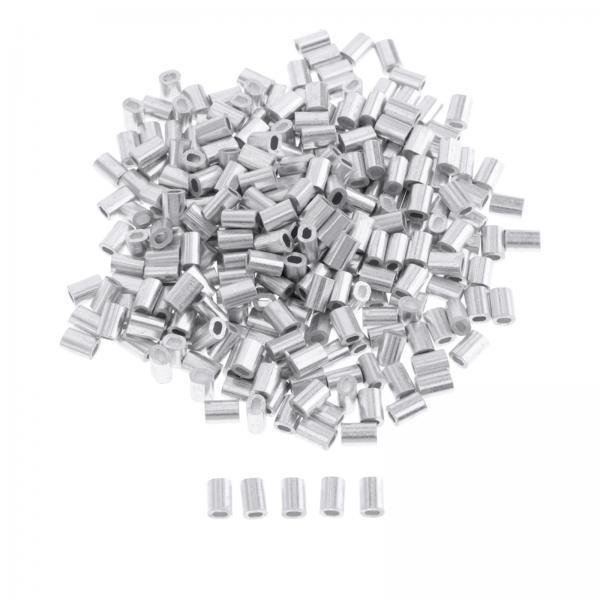 2-5pack 100Pack Aluminum Oval Barrel Crimp Sleeves 0.8mm/1mm/1.2mm/1.5mm/1.8mm