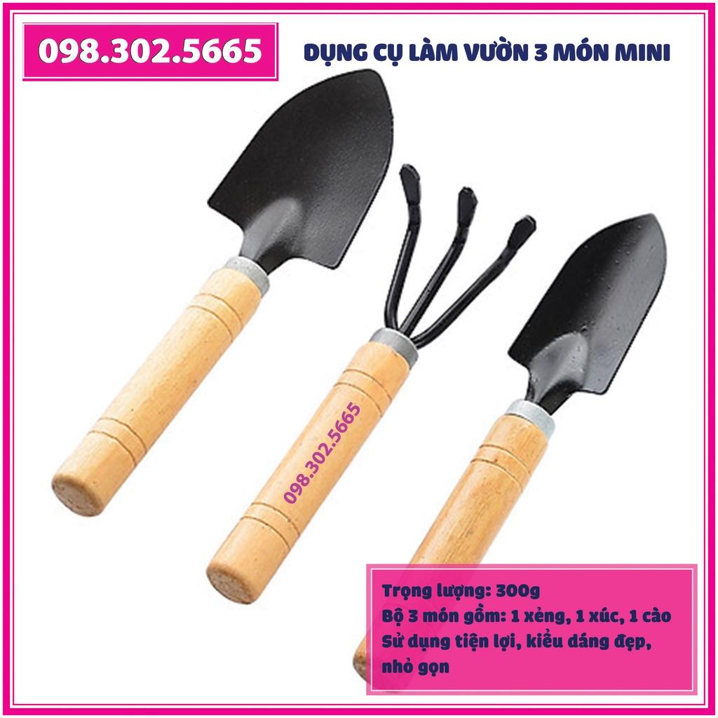 Bộ dụng cụ làm vườn 3 món mini Loại 1 - Nhỏ gọn, thuận tiện, dễ dàng sử dụng