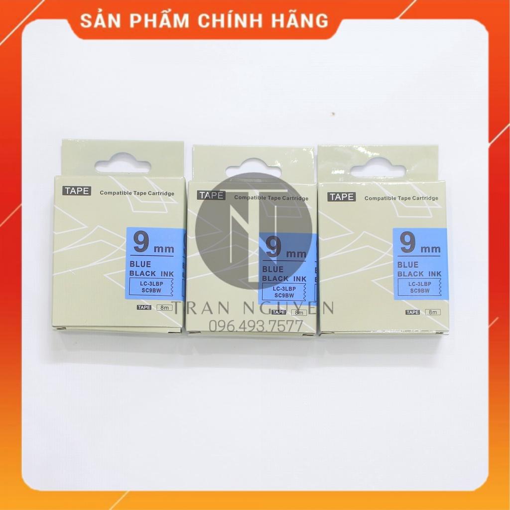 Nhãn in Tepra SC9BW (LC-3LBP) - Chữ đen nền dương 9mm x 8m - Hàng nhập khẩu