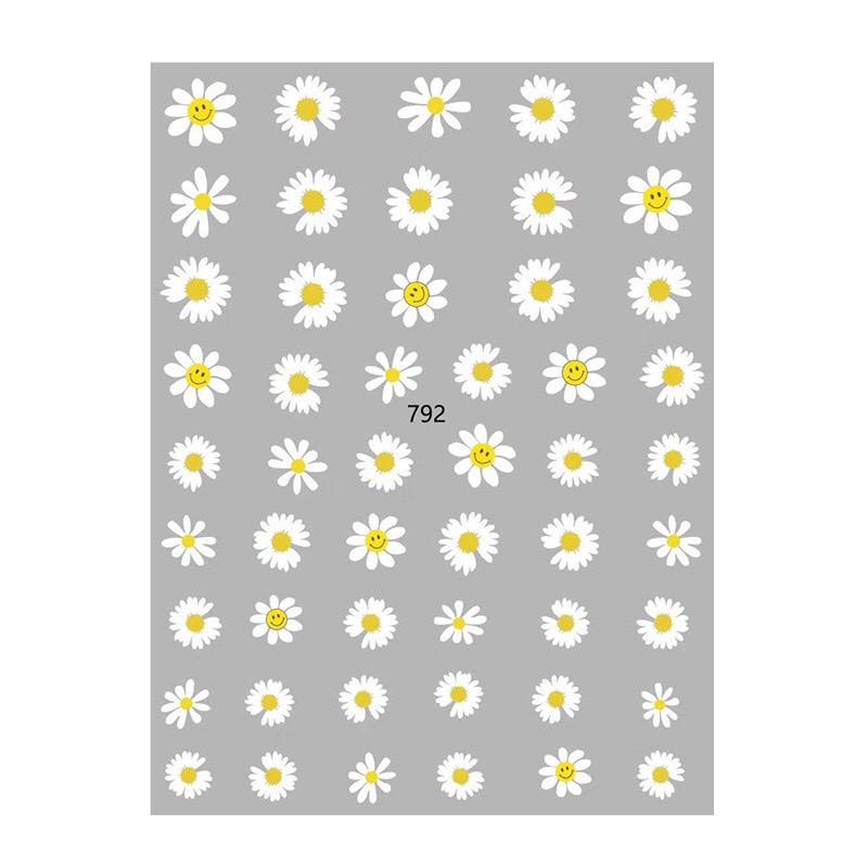 Sticker dán móng hoa cúc trắng 0966