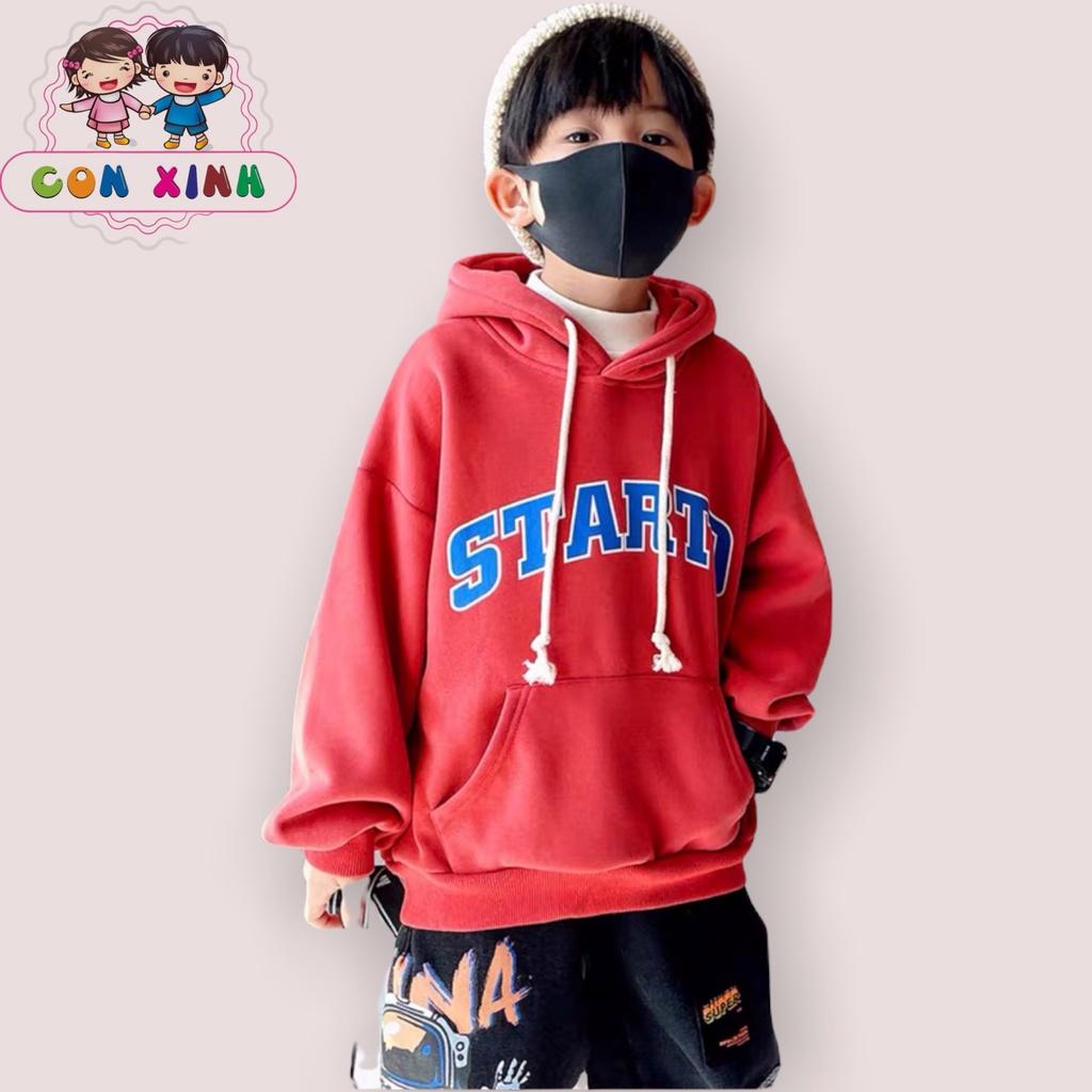 Áo hoodie Con Xinh form rộng nỉ trẻ em STARD thời trang thu đông cho trẻ em từ 4 đến 10 tuổi