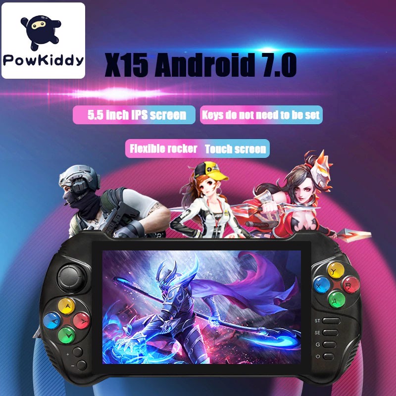 Máy chơi game cầm tay Android Powkiddy X15 ( Màn hình 5.5 inches, RAM 2GB, ROM 32GB) - Hàng chính hãng