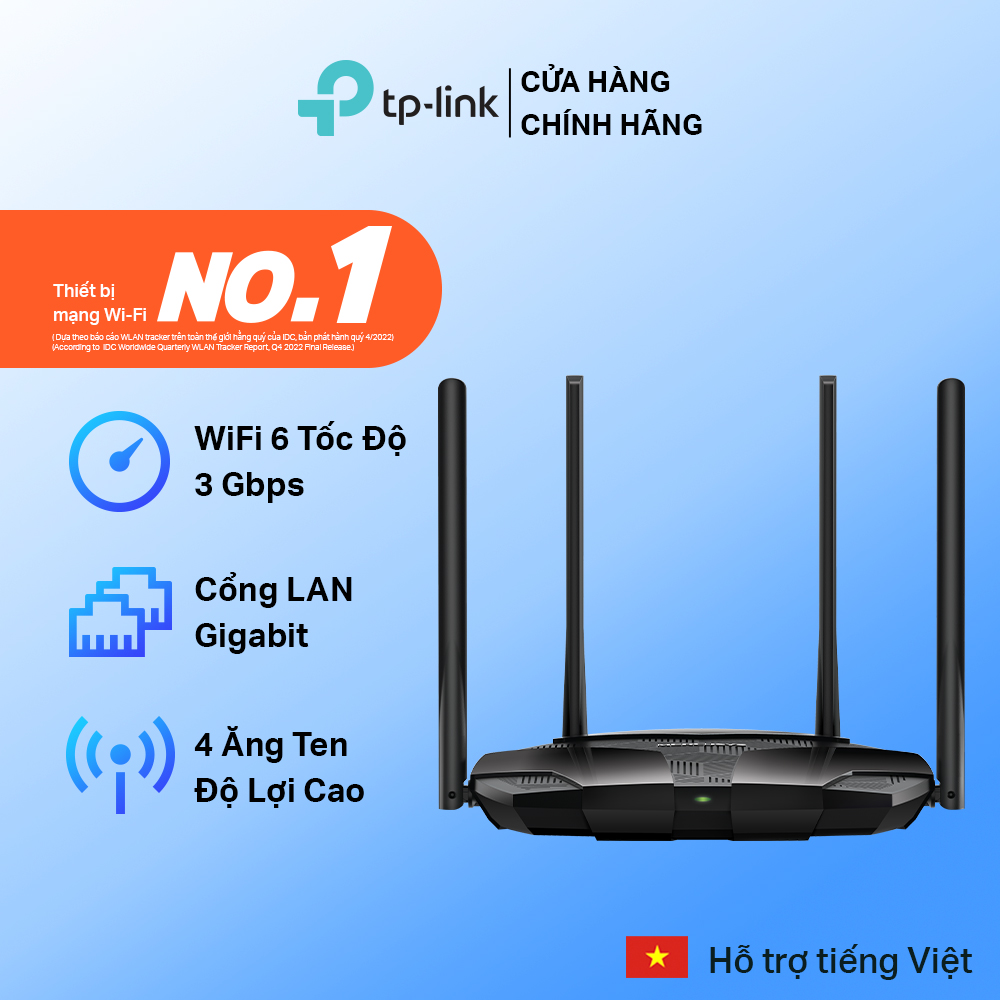 Router WiFi 6 AX3000 Mercusys MR80X – Tốc Độ Siêu Nhanh, Bảo Mật WPA3, Lý Tưởng Cho Gia Đình Nhiều Thiết Bị - Hàng Chính Hãng
