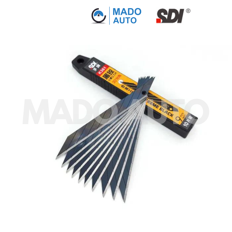 MADO AUTO Lưỡi dao rọc giấy văn phòng nhọn SDI mã K361 thép đen sắc bén