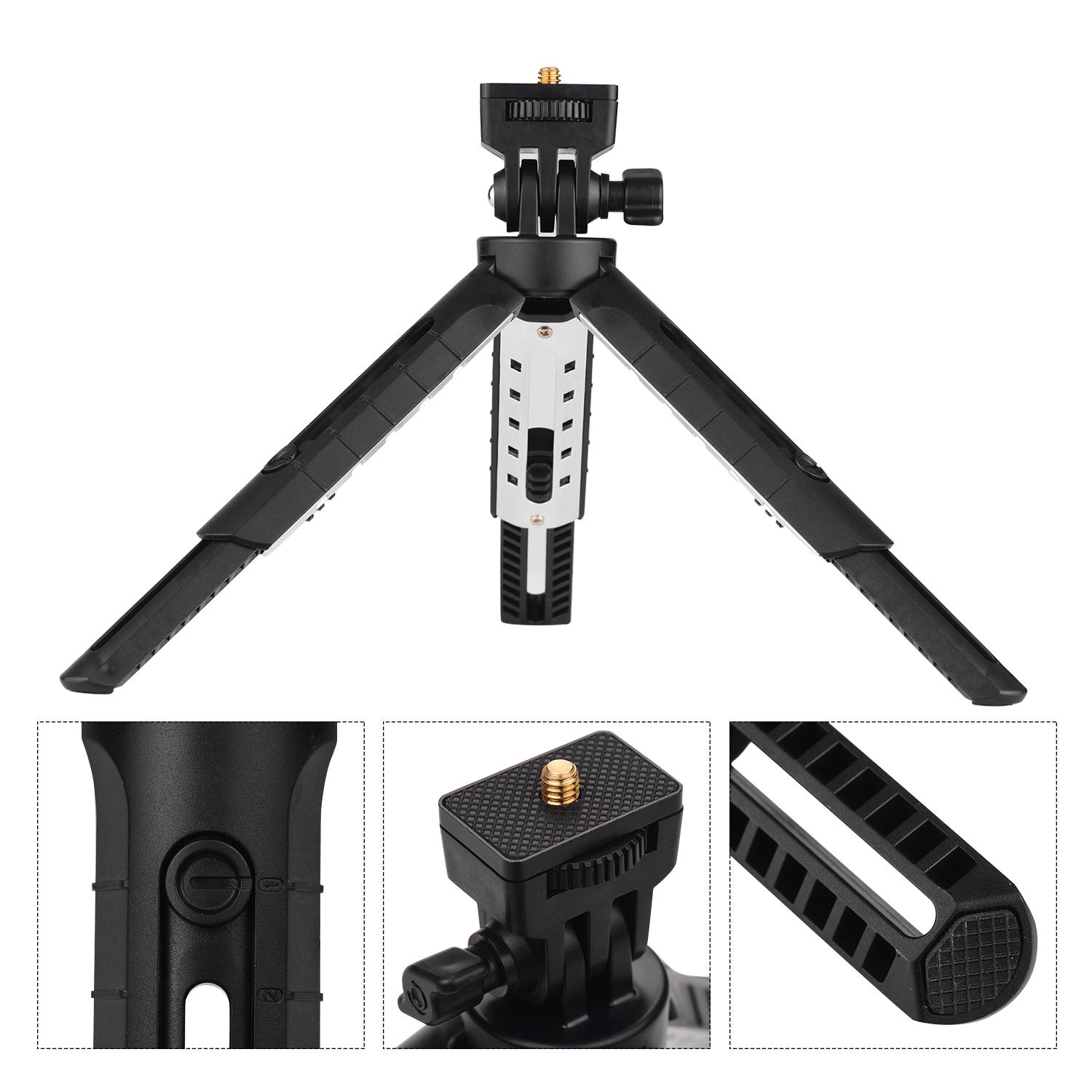 Chân đế gấp ba chân để bàn mini với vít gắn 1/4 inch 5 cấp có thể điều chỉnh cho máy ảnh DSLR không gương lật DV LED
