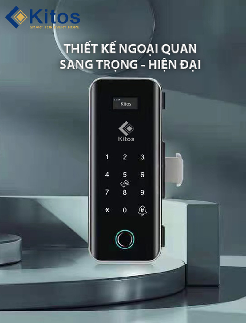 Khóa cửa thông minh điều khiển từ xa Kitos KT-GL50 Plus cho cửa kính