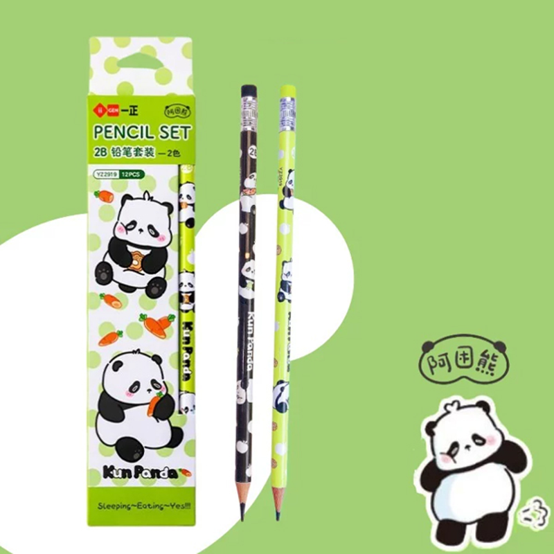 Ligen - Hộp 12 Cây Viết Chì Gỗ Panda IG2919