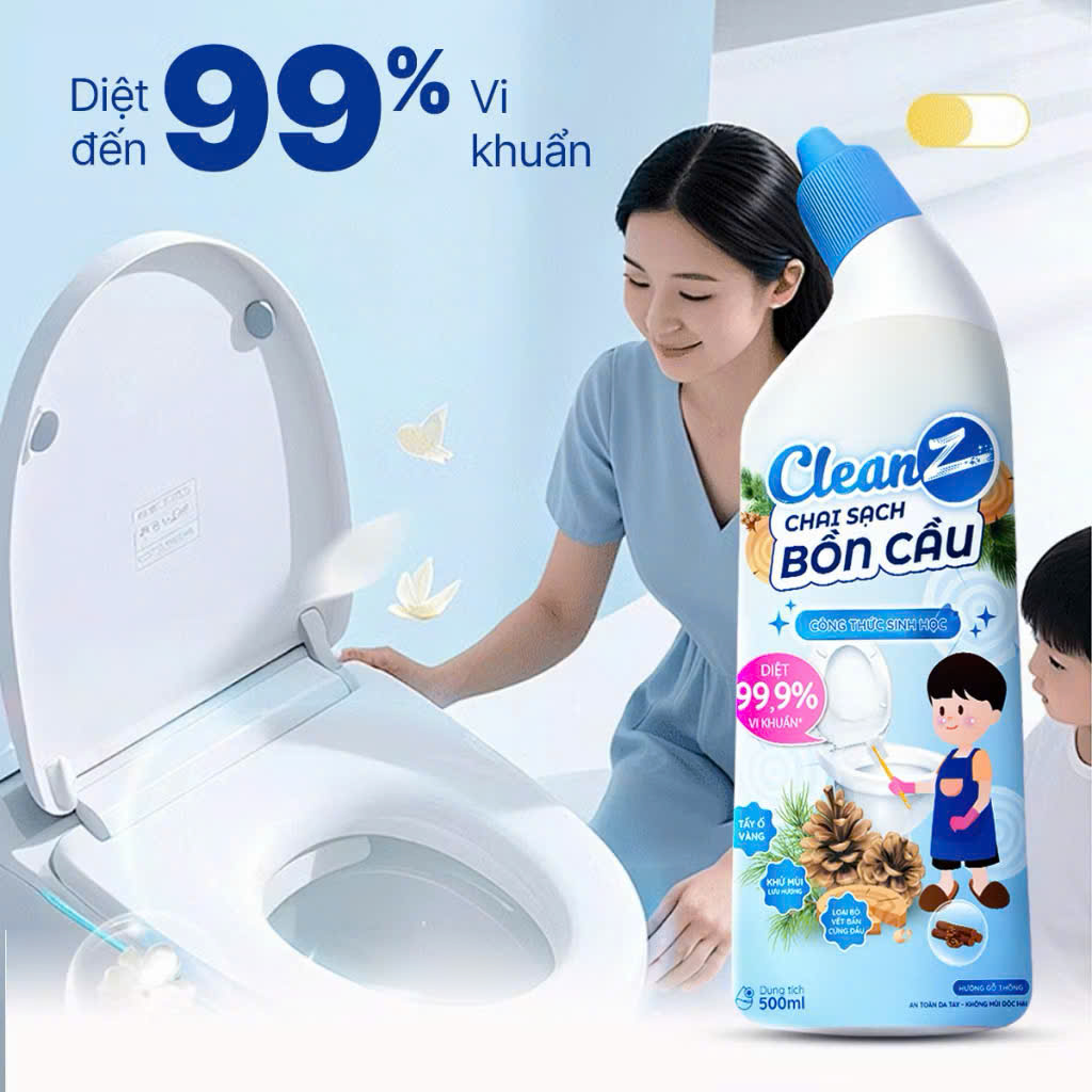 Chai Tẩy Sạch Bồn Cầu Diệt Khuẩn CleanZ hương gỗ thông - 500ml