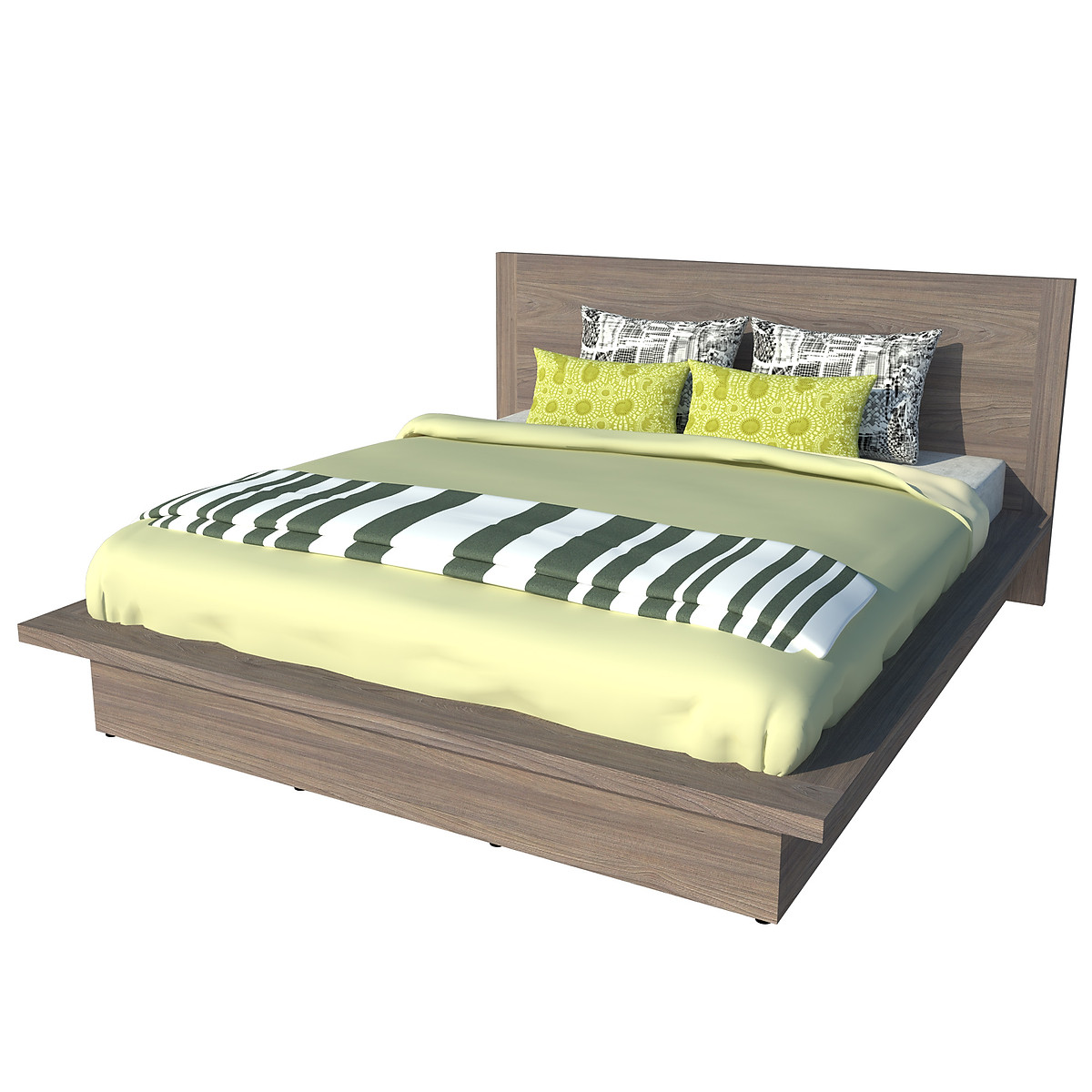 Giường ngủ cao cấp Tundo màu xám 180cm x 200cm