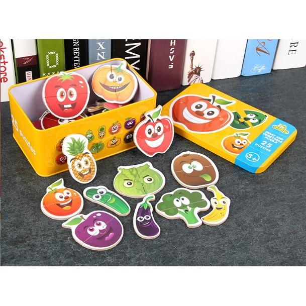 Đồ chơi tranh ghép gỗ 2 mảnh Puzzle cho bé; tranh xếp hình, ghép hình bằng gỗ giúp bé phát triển trí tuệ tư duy sáng tạo