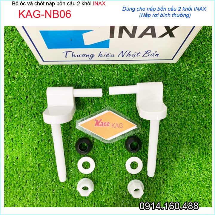 Ốc chốt nhựa KAG-NB06 dùng cho nắp bàn cầu Inax, bộ ốc chốt cho nắp KHÔNG RƠI ÊM bồn cầu Inax