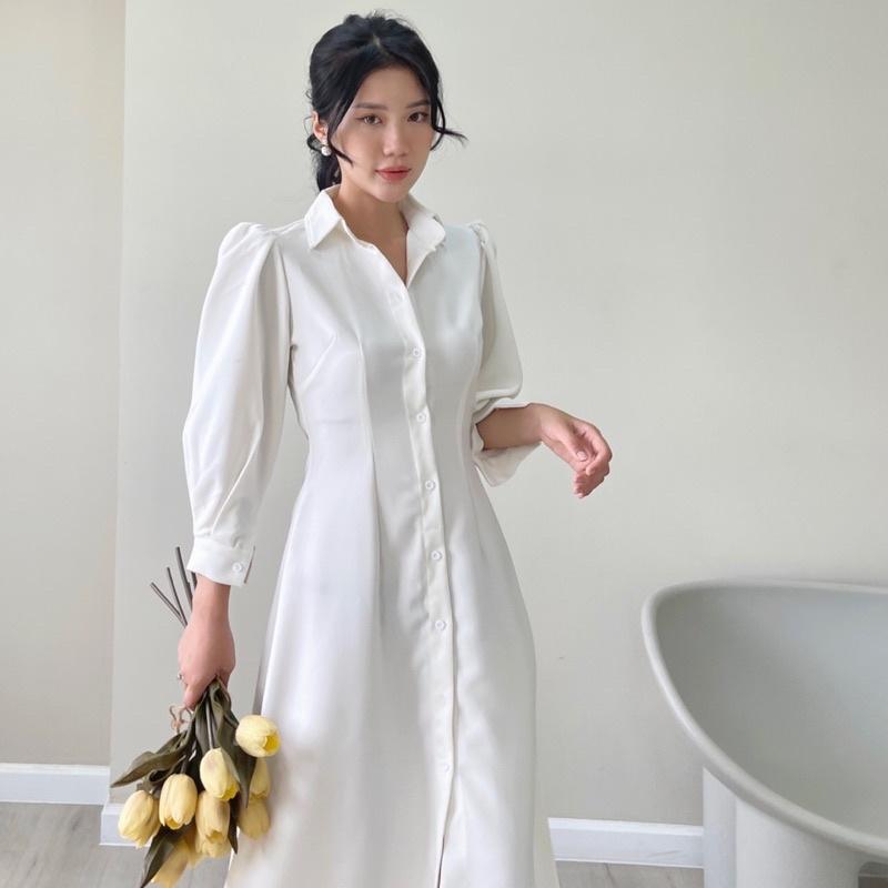 LUCI DRESS Đầm sơ mi tay phồng