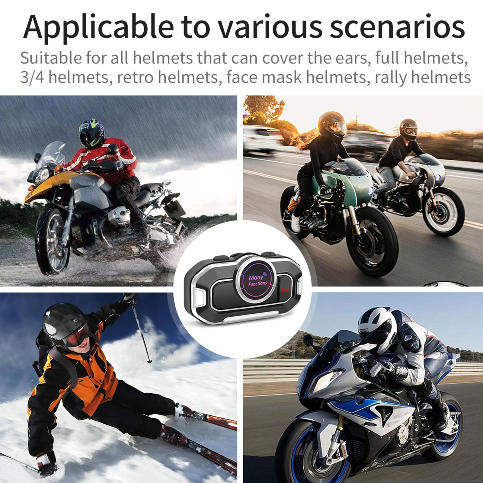 Motorcycle Helmet Headset with FM Radio Hands Free for Motorbike Off Road