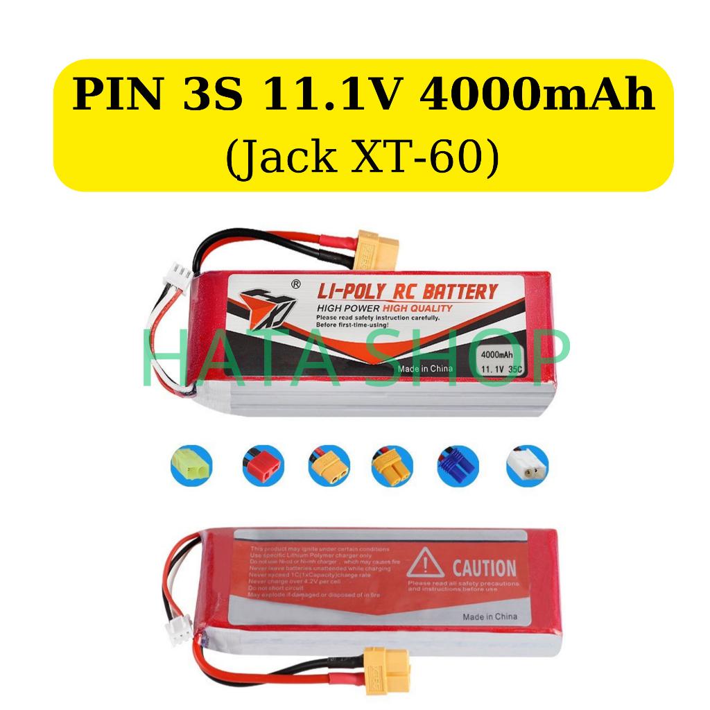 Pin Li-po 3S 11.1 V 4000mAh Jack XT60 35C dùng cho cano UDI005/UDI018/Xe Địa Hình Điều Khiển Từ Xa