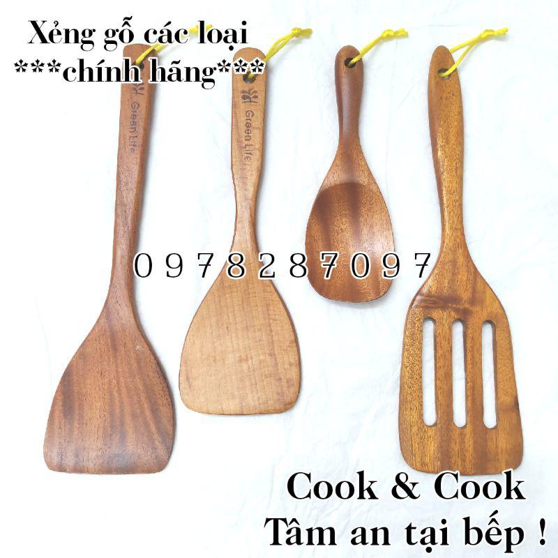 Muôi cơm gỗ, xẻng xào gỗ chiên xào gỗ tự nhiên, xẻng thủng, sạn gỗ cao cấp